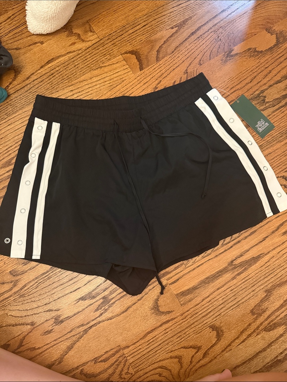 Women's Black Snap-Trim Athletic Shorts wild fable